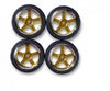 4 GOMME 1/10 26 MM CERCHIO CROMO-ORO