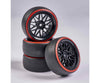 4 GOMME DRIFT 1/10 CERCHIO NERO/ROSSO 26 MM