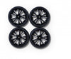 4 GOMME 1/10 CERCHIO NERO-ARGENTO 26 MM