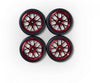 4 GOMME TASSELLATE 1/10 26 mm CERCHIO ROSSO CROMATO