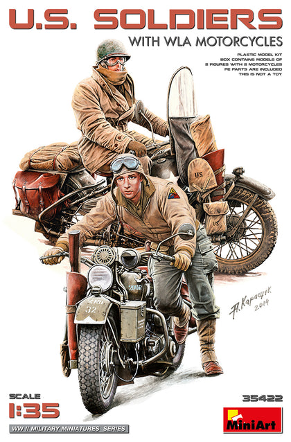 U.S. SOLDIERS WITH WLA MOTORCYCLES 1/35