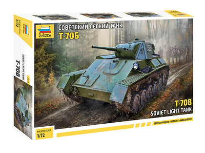 SOVIET LIGHT TANK T-70B 1/72 LUNGH 5.9 cm