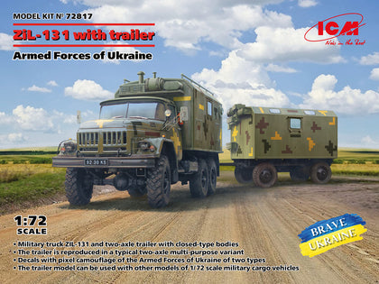 ZIL-131 WITH TRAILER UKRAINE 1/72 186X44 mm