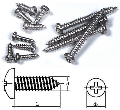 VITI AUTOFILETTANTI ACCIAIO INOSSIDABILE 1.7X10 mm 30 PZ