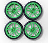 4 GOMME 1/10 CERCHIO VERDE FLUO 26 MM