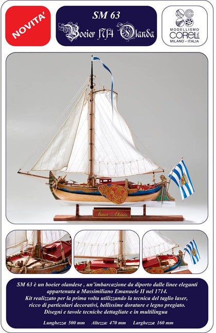 KIT YACHT DUTCH BOEIER 1714 1/25 LUNGH 500 mm