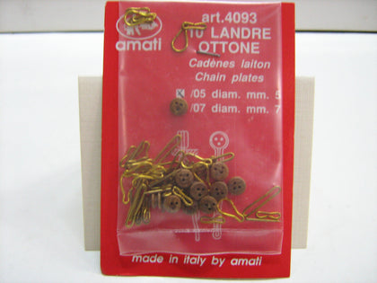 LANDRA IN FILO DI OTTONE CON BIGOTTA DA 5 MM. 10 pz